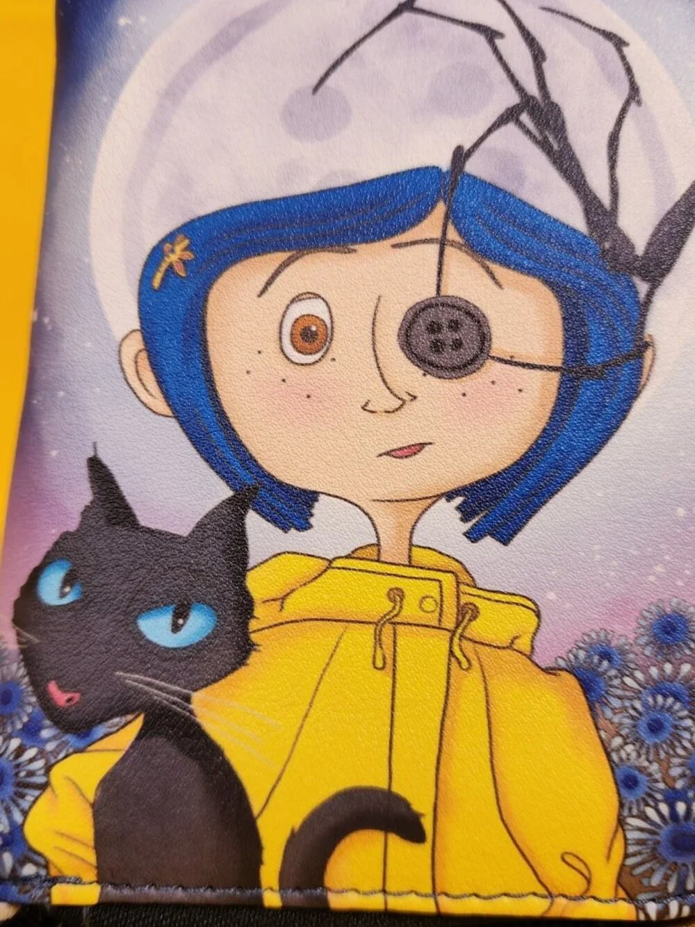 Loungefly Coraline Button Eye Flower the Cat Halloween Zip Around Wallet NEW